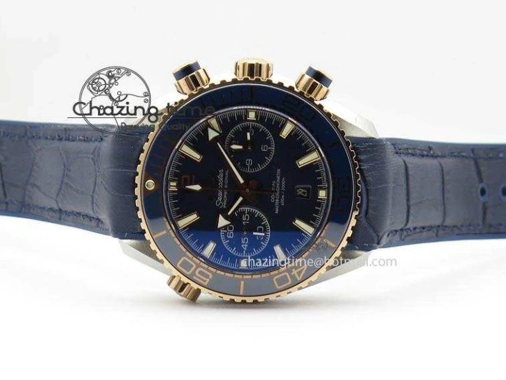 0513 GoodFit Seamaster Professional Chrono RG Blue Ceramic Blue Dial On Blue Gummy Strap A 8213
